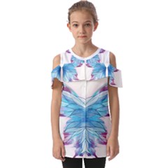 Butterfly-drawing-art-fairytale  Fold Over Open Sleeve Top by saad11