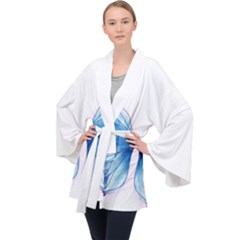 Butterfly-drawing-art-fairytale  Long Sleeve Velvet Kimono 