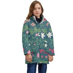 Spring Design  Kids  Hooded Longline Puffer Jacket by AlexandrouPrints