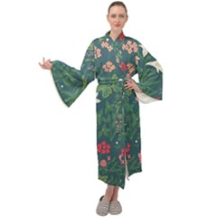 Spring Design  Maxi Velvet Kimono by AlexandrouPrints