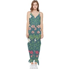 Spring Design  Sleeveless Tie Ankle Chiffon Jumpsuit by AlexandrouPrints