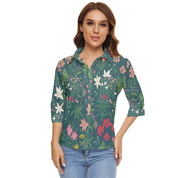 Spring design  Women s Quarter Sleeve Pocket Shirt