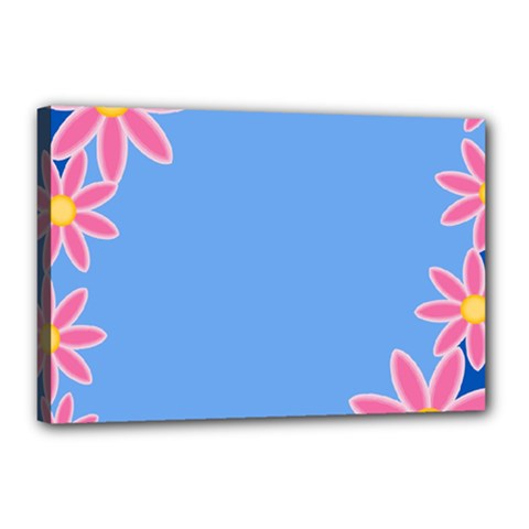 Flowers Space Frame Ornament Canvas 18  X 12  (stretched)