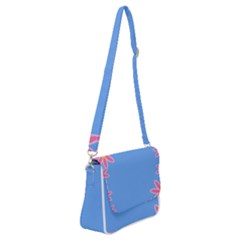 Flowers Space Frame Ornament Shoulder Bag With Back Zipper