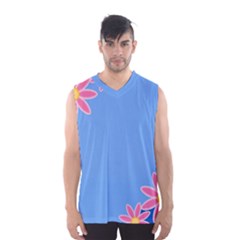 Flowers Space Frame Ornament Men s Basketball Tank Top by Maspions