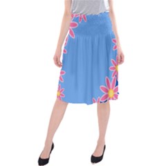 Flowers Space Frame Ornament Midi Beach Skirt