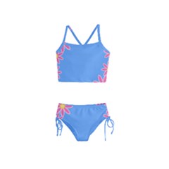 Flowers Space Frame Ornament Girls  Tankini Swimsuit