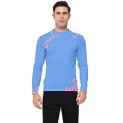 Flowers Space Frame Ornament Men s Long Sleeve Rash Guard