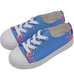 Flowers Space Frame Ornament Kids  Low Top Canvas Sneakers by Maspions