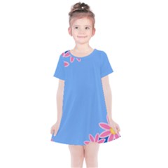 Flowers Space Frame Ornament Kids  Simple Cotton Dress