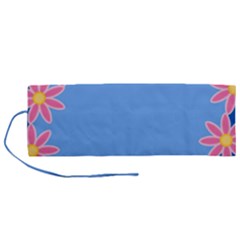 Flowers Space Frame Ornament Roll Up Canvas Pencil Holder (m)