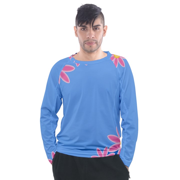 Flowers Space Frame Ornament Men s Long Sleeve Raglan T-Shirt