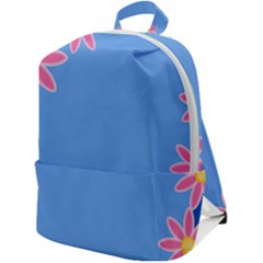 Flowers Space Frame Ornament Zip Up Backpack