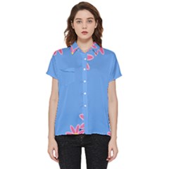 Flowers Space Frame Ornament Short Sleeve Pocket Shirt