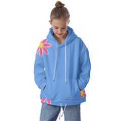 Flowers Space Frame Ornament Kids  Oversized Hoodie