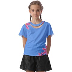 Flowers Space Frame Ornament Kids  Front Cut T-shirt by Maspions