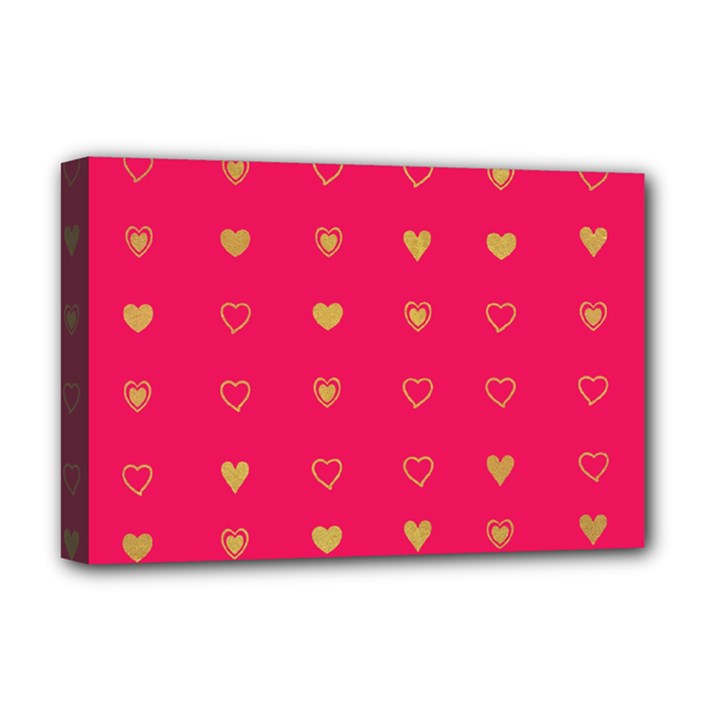 Illustrations Heart Pattern Design Deluxe Canvas 18  x 12  (Stretched)