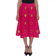 Illustrations Heart Pattern Design Perfect Length Midi Skirt by Maspions