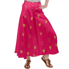 Illustrations Heart Pattern Design Women s Satin Palazzo Pants