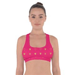 Illustrations Heart Pattern Design Cross Back Sports Bra by Maspions