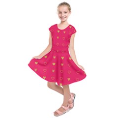 Illustrations Heart Pattern Design Kids  Short Sleeve Dress