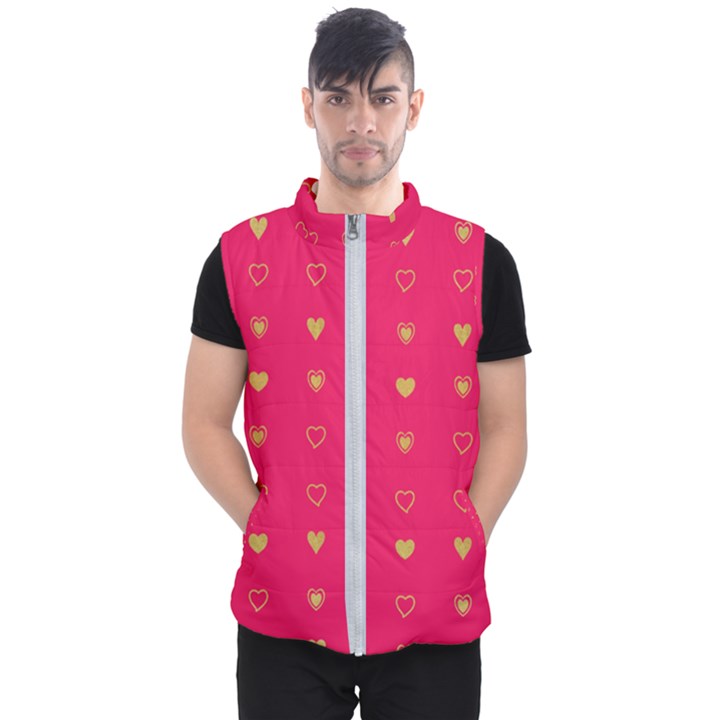 Illustrations Heart Pattern Design Men s Puffer Vest