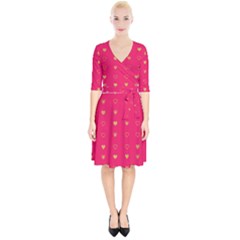 Illustrations Heart Pattern Design Wrap Up Cocktail Dress