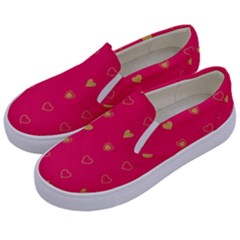 Illustrations Heart Pattern Design Kids  Canvas Slip Ons