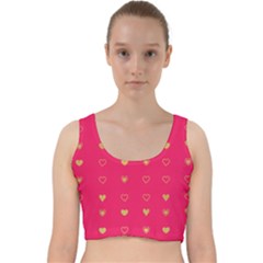 Illustrations Heart Pattern Design Velvet Racer Back Crop Top