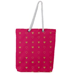 Illustrations Heart Pattern Design Full Print Rope Handle Tote (large)