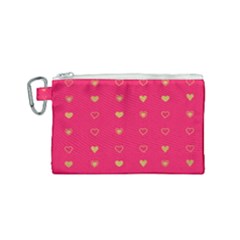 Illustrations Heart Pattern Design Canvas Cosmetic Bag (small)