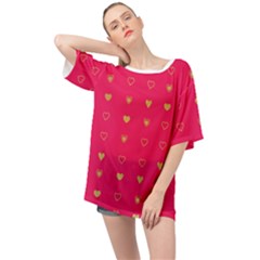 Illustrations Heart Pattern Design Oversized Chiffon Top