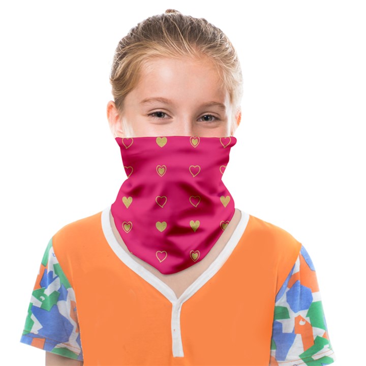 Illustrations Heart Pattern Design Face Covering Bandana (Kids)