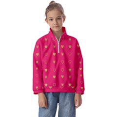 Illustrations Heart Pattern Design Kids  Half Zip Hoodie by Maspions