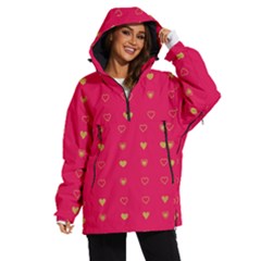 Illustrations Heart Pattern Design Women s Ski And Snowboard Waterproof Breathable Jacket