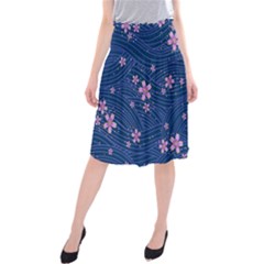 Flowers Floral Background Midi Beach Skirt