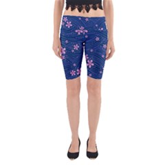 Flowers Floral Background Yoga Cropped Leggings