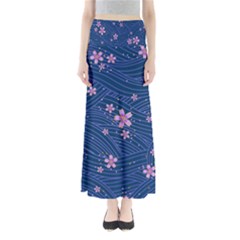 Flowers Floral Background Full Length Maxi Skirt by Maspions