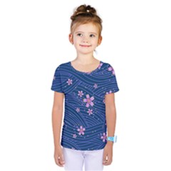 Flowers Floral Background Kids  One Piece T-shirt