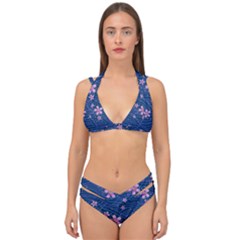 Flowers Floral Background Double Strap Halter Bikini Set