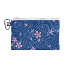 Flowers Floral Background Canvas Cosmetic Bag (medium)