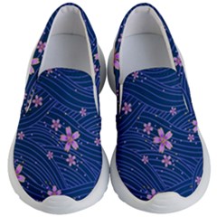 Flowers Floral Background Kids Lightweight Slip Ons