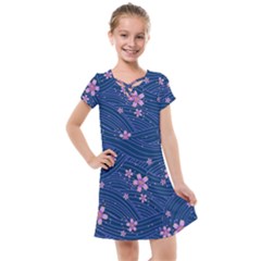 Flowers Floral Background Kids  Cross Web Dress