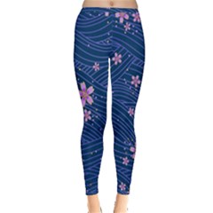 Flowers Floral Background Inside Out Leggings by Maspions