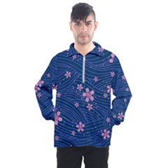 Flowers Floral Background Men s Half Zip Pullover