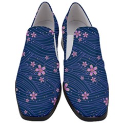 Flowers Floral Background Women Slip On Heel Loafers