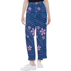 Flowers Floral Background Women s Pants  by Maspions