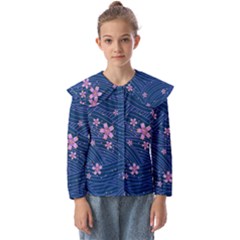 Flowers Floral Background Kids  Peter Pan Collar Blouse by Maspions