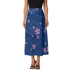 Flowers Floral Background Classic Midi Chiffon Skirt