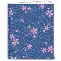 Flowers Floral Background 8  X 10  Softcover Notebook